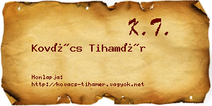 Kovács Tihamér névjegykártya